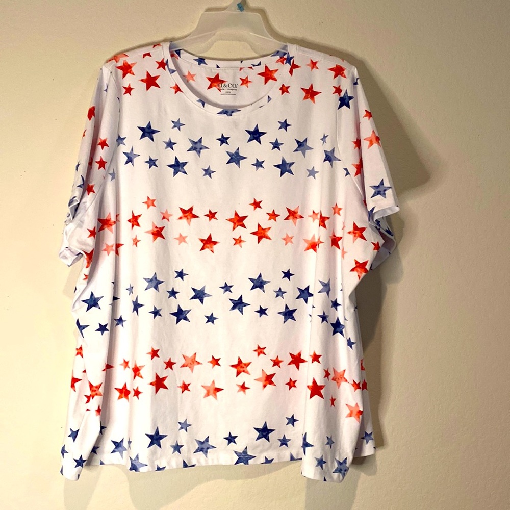 Denim & Co. Patriotic 5X t-shirt.